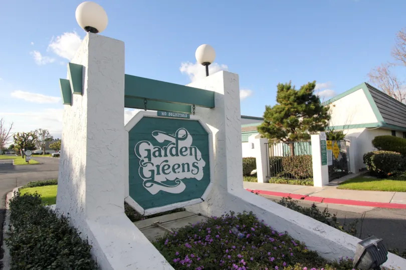 Entrance of Garden Greens community in Garden Grove city