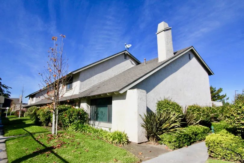 Beautiful view of a single story townhome at Hidden Village in Garden Grove, CA