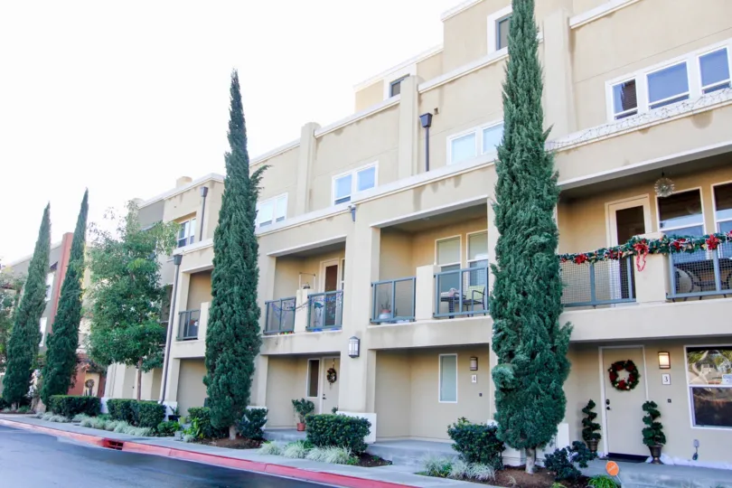 Lotus Walk Building side view with beautiful tree at Garden Grove City