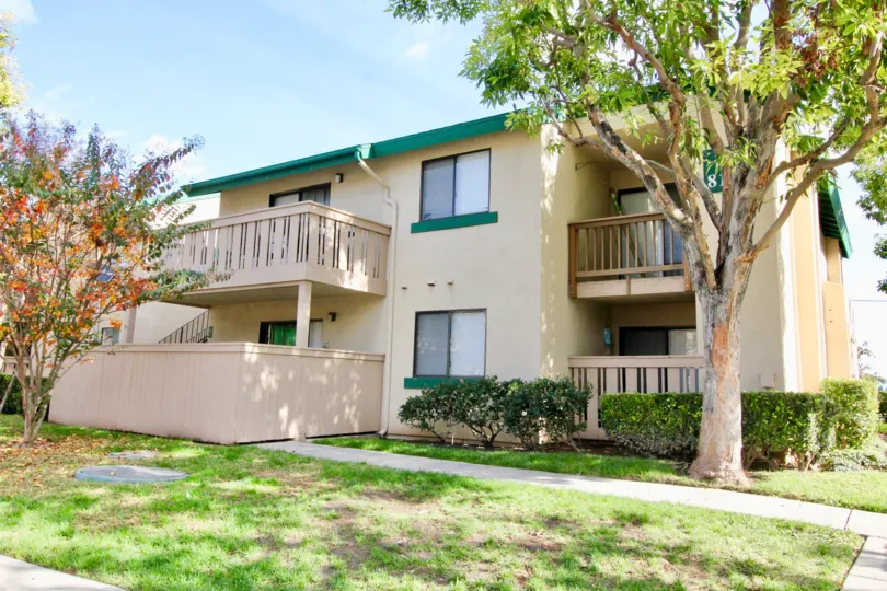A two-story town home complex at Park Glenwood, in Garden Grove, California.
