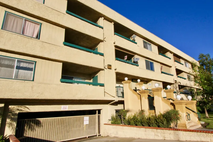 Car parking entrance view of the building near stair in The Grove