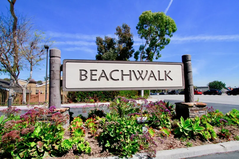 Beachwalk Huntington Beach California home fully cover name board beach walk name very big size letter