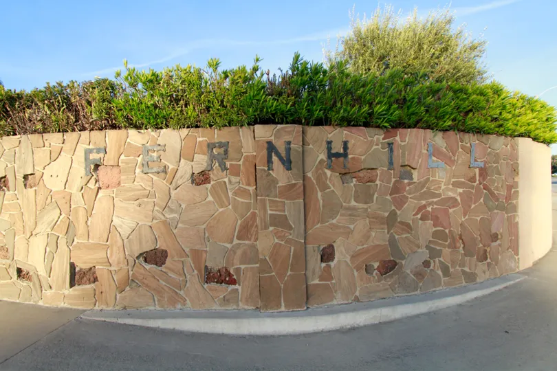 Excellent view of plants and signboard in Fernhill of Huntington Beach