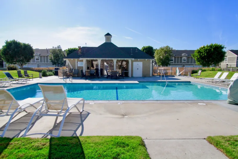 Awesome Clear water swimming pool having sitout near villas in Gables of Huntington Beach