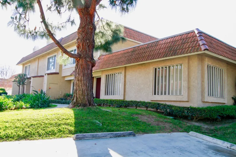 The row houses in the Huntington Creek is very marvelous with very clean street with plants and trees, lawns.