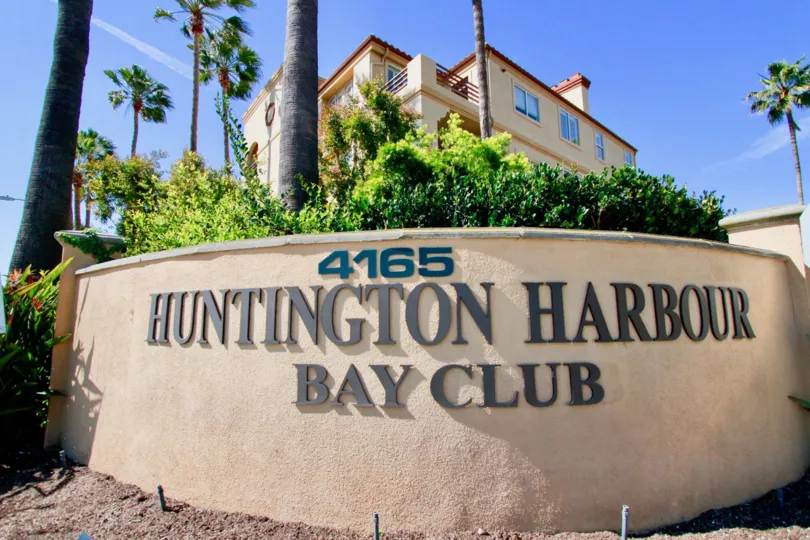The entrance gives only a clue of the amenities you can find at the Huntington Harbour Bay Club, Huntington Beach, California.