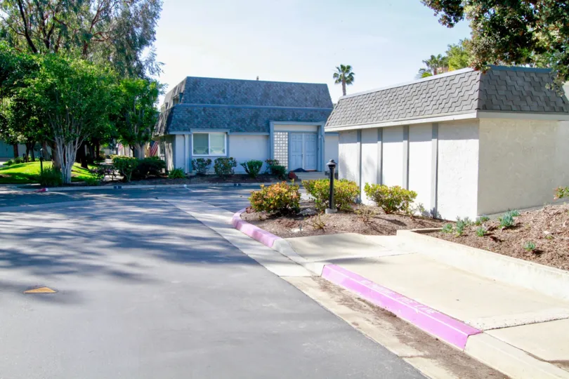 Nice view of Villas with trees in Marines Cove West of Huntington Beach