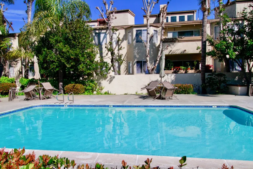 the new unopened swimming pool is loacate in pelican pointe villas of huntington beach california