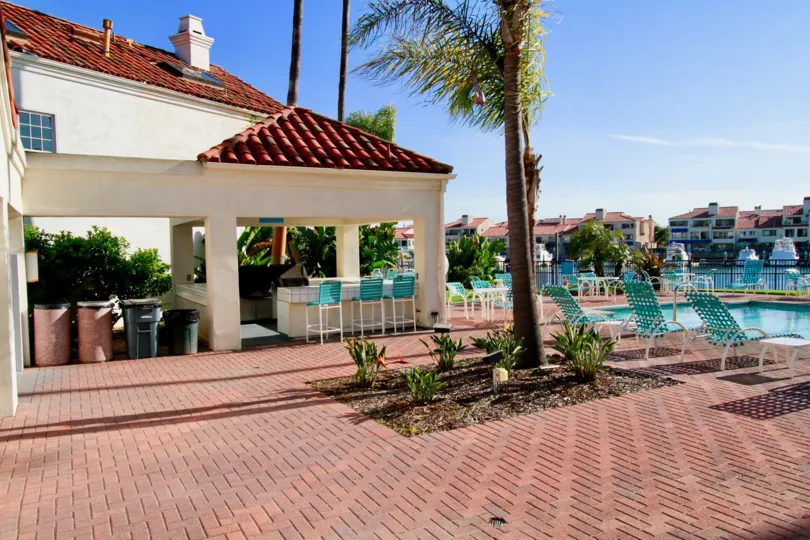 A sunny dat at Portofino Cove in Huntington Beach, California.