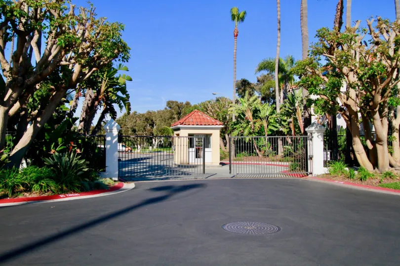 Portofino Cove Huntington Beach California building not view light brown color paint sequrity room and big steel only view
