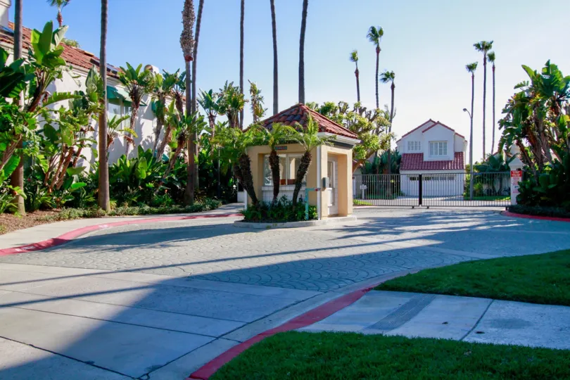 A sunny day at Portofino Cove in Huntington Beach, California.