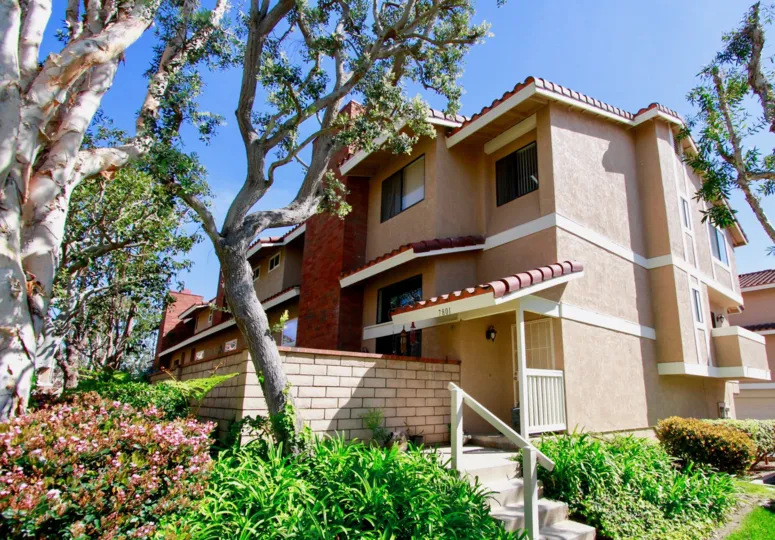 A sunny and clear day at Seaside Village in Huntington Beach, California.