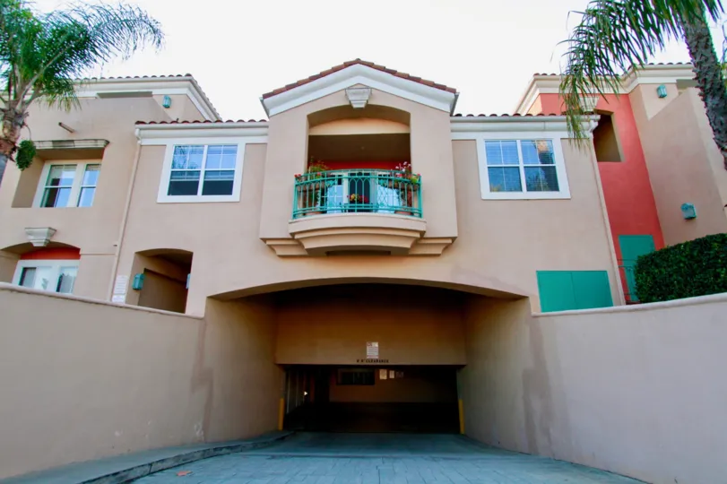 An overcast day at Villa Milano in Huntington Beach, California.