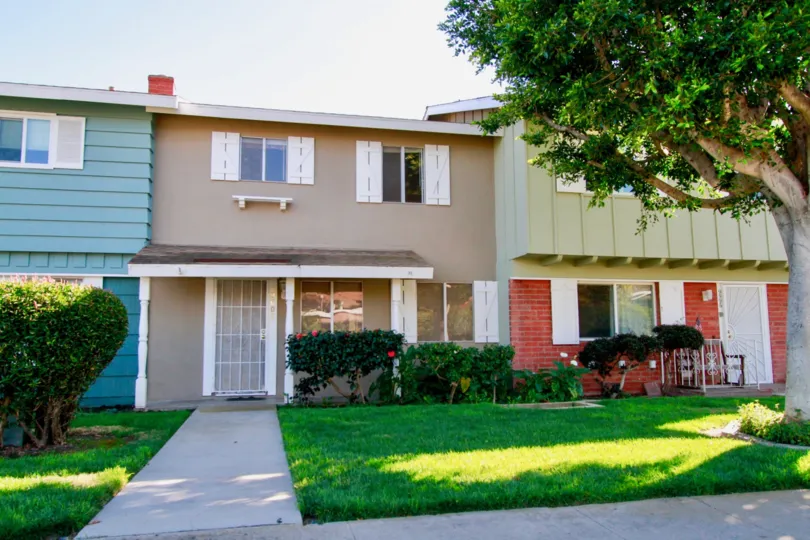A clear day at Village Townhomes in Huntington Beach, California.