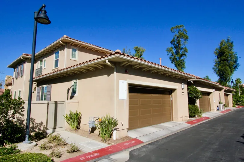 Comfortable looking town homes with attached garages inside Cortile in Irvine CA