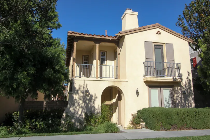 Beige duplex home with a clean appearance in Irvine, CA