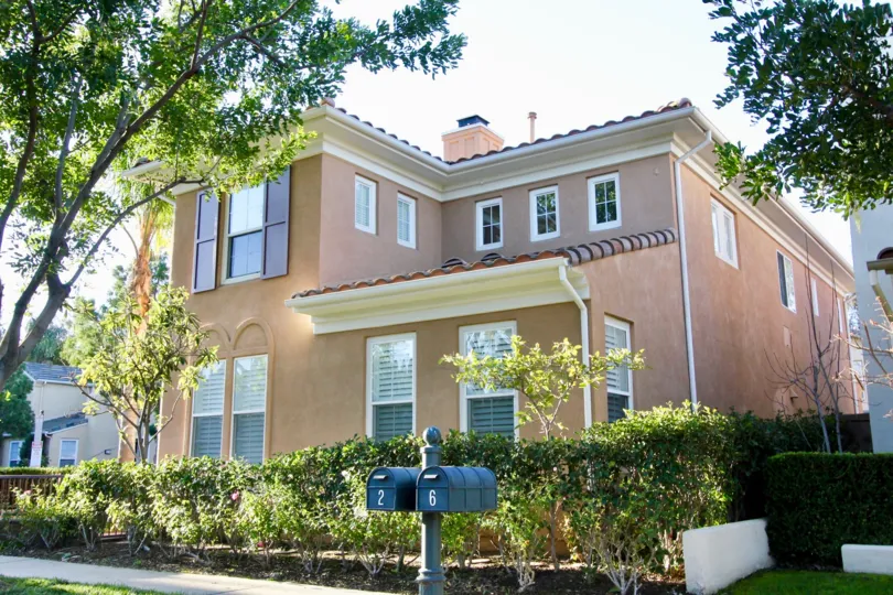 A two-storey residence in Northpark Square community with pastel walls.