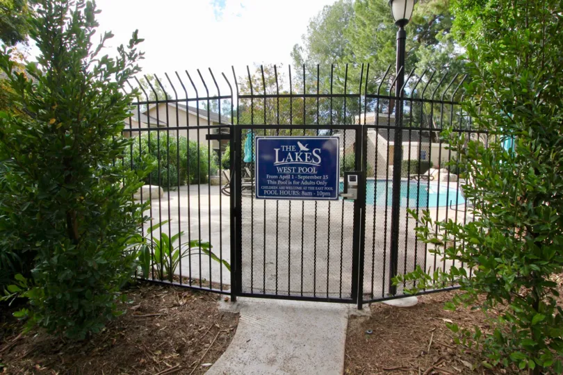 Beautiful view of front gate with lamp in The Lake of Irvine
