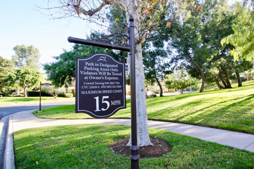 A speed limit signage in Turtle Rock Pointe community.