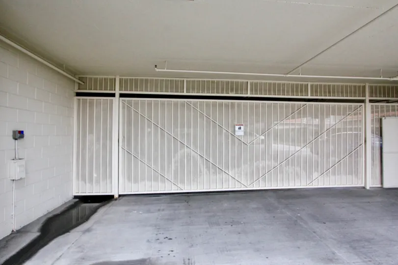 Inside a building in the Mountain View Villas with a machine on the wall.