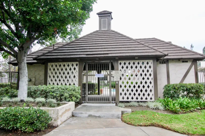 Beautiful carved villa with lawn and trees in The Gables of La Habra