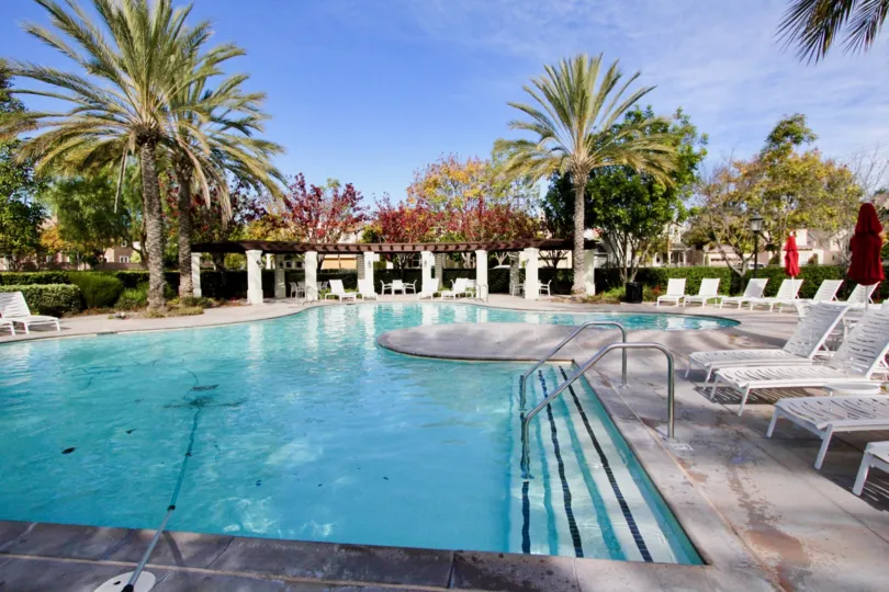 Chairs and poolside at Davenport in Ladera Ranch, CA