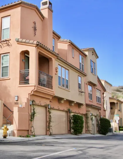 A clear day at Sansovino residences in Ladera Ranch, California.