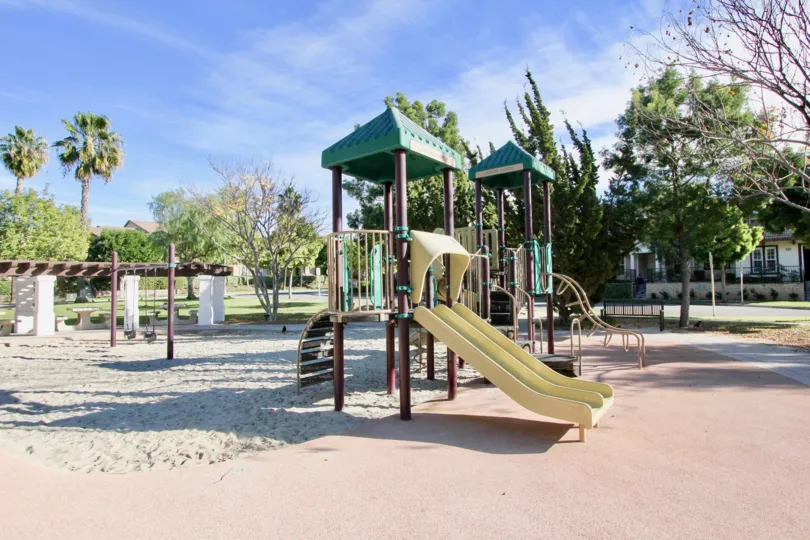 Nice park and play ground on sunny day with play items in St. Mays Road of Ladera Ranch