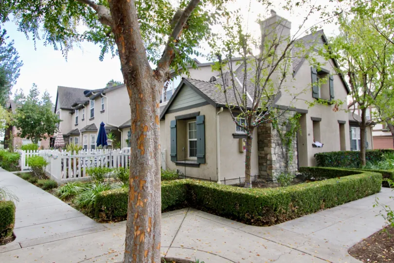 Sidewalk and hedges in Three Vines in Ladera Ranch, CA