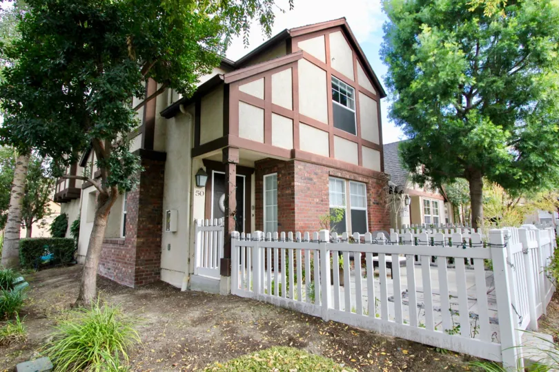 White picket fence in Three Vines in Ladera Ranch, CA
