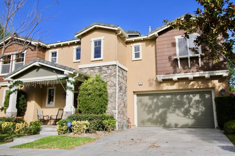 The exterior of a newer model home in Ladera Ranch, California's Trails community