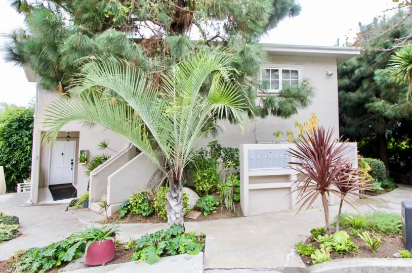 THE HOME IN THE COAST ROYAL WITH THE ELECTRIC BOX, FLOWER POT, PLANTS, UPSTAIRS
