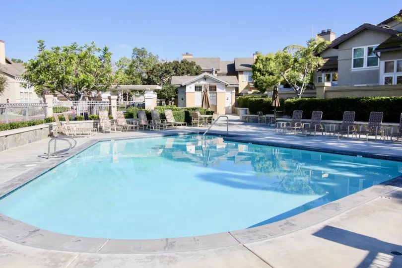 Fabulous view of swimming pool and trees near villa of Cameray Pointe of Laguna Niguel