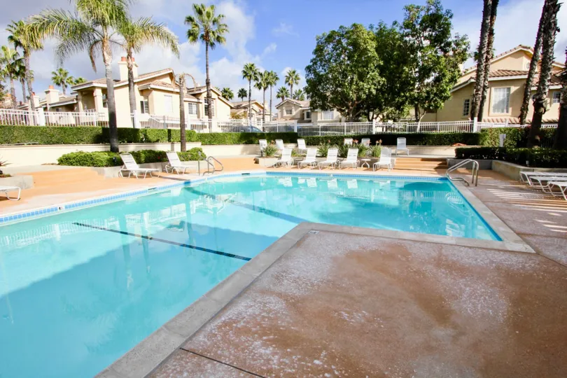 Chairs and pool at the Del Prado in Laguna Niguel, CA