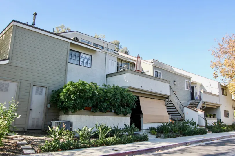 A clear blue sky over the Village Niguel Terrace condominiums.