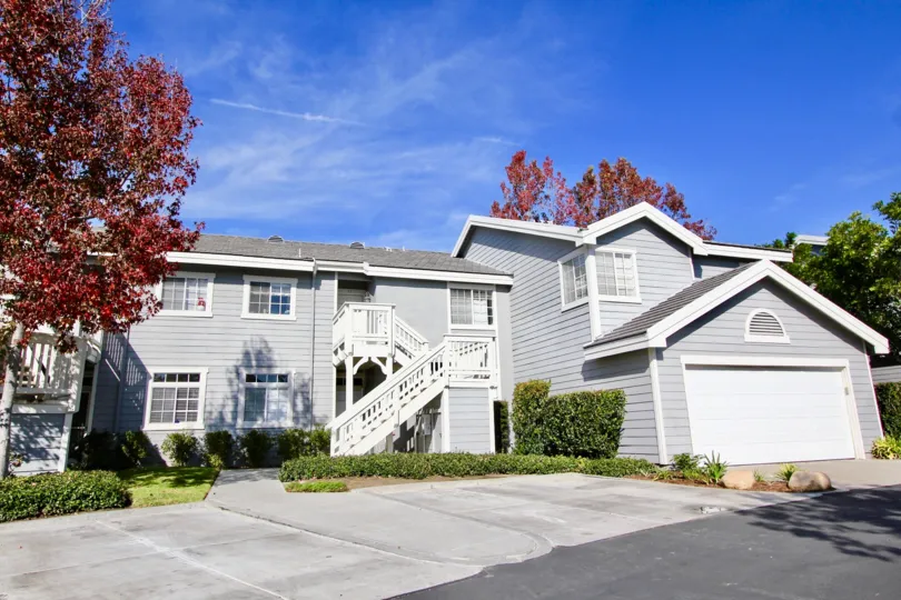 A grey house in Windrift in Laguna Niguel in California