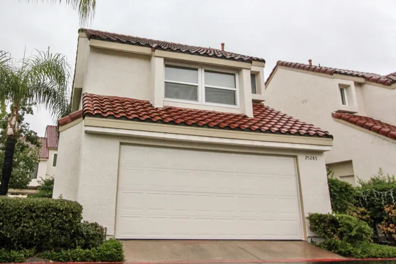 Garage view of a beautiful house in the Hillview community in Lake Forest, California