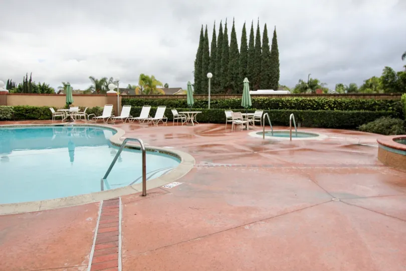 Beautiful Swiming Pool with trees around and sitting in Lake Forest Shore of Lake Forest