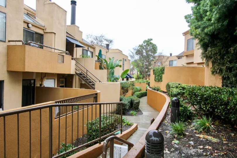 A winding sidewalk located at the Le Parc.