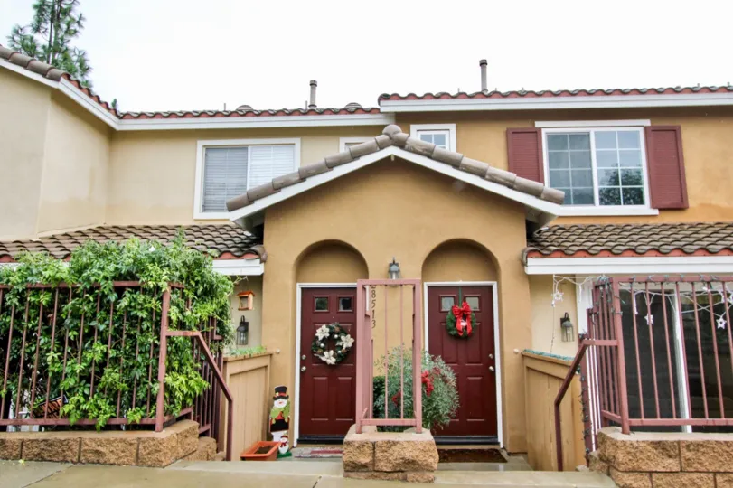 Inviting multifamily homes in the community of Palermo in Lake Forest, California at Christmas time