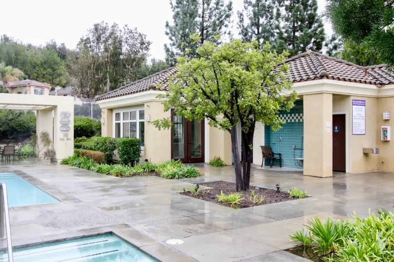 Outdoor pool area at Palermo in Lake Forest, California