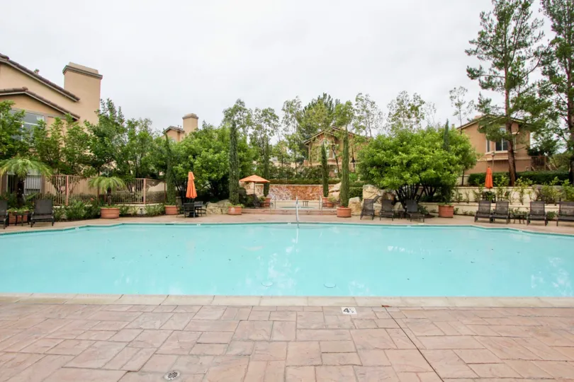 A pool view at Tuscany at Foothill Ranch in Lake Forest California