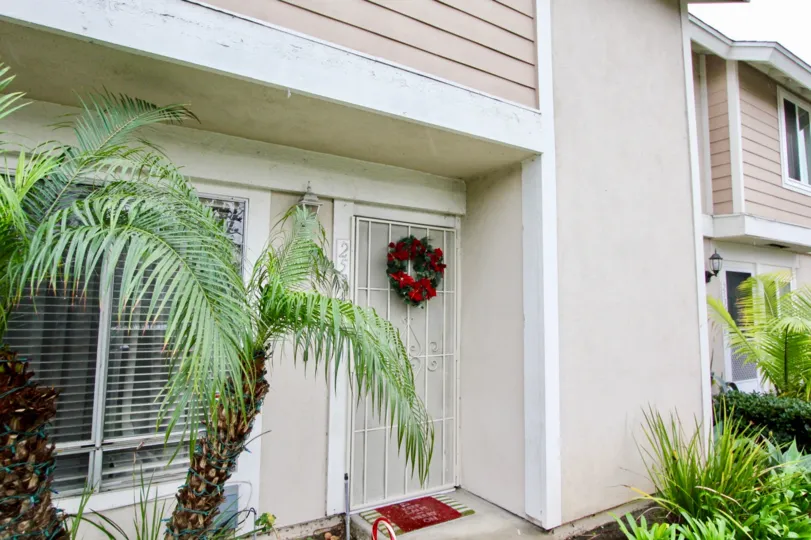 There are some flowers on the door in the Viejo West.