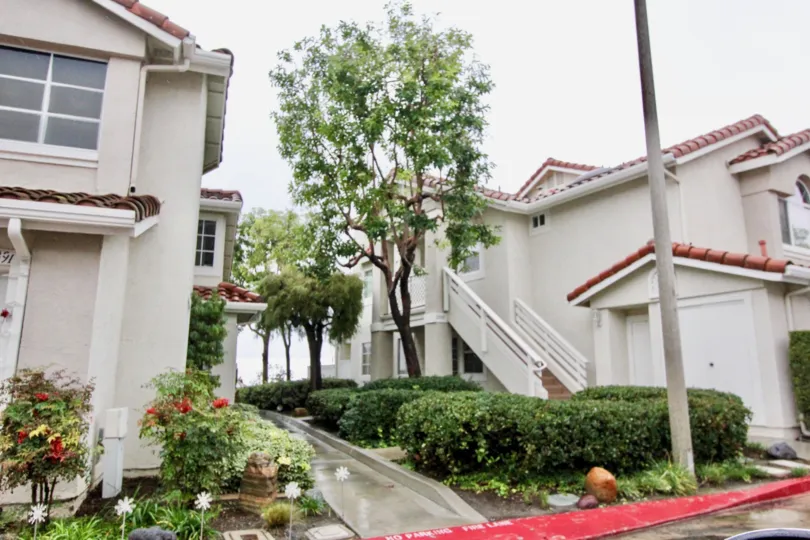 Tiled roof multi family housing units in the community of Willow Glen in Lake Forest, California