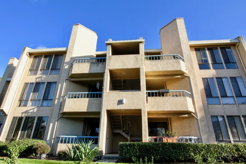 A huge building and both side balconies and glass windows in Baja Finisterra.