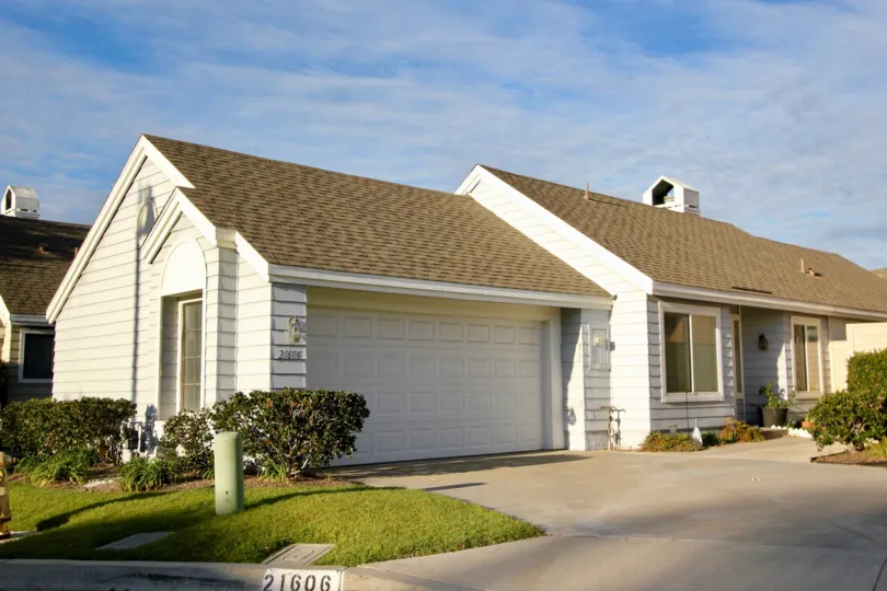 Fabulous villas with lawn on a bright sunny day in Eastbrook of Mission Viejo