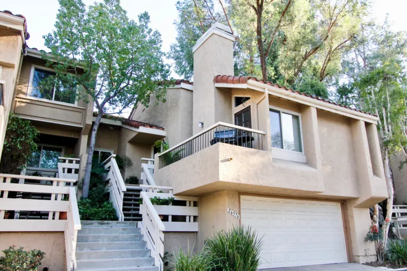 Trees and a garage at La Mancho in Mission Viejo, CA