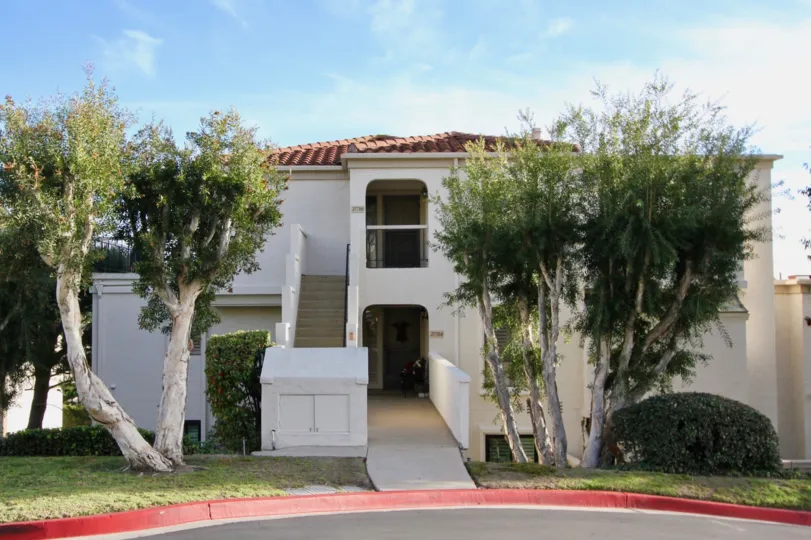 Frontal view of Mallorca Condo unit shows ramp for ADA convenience