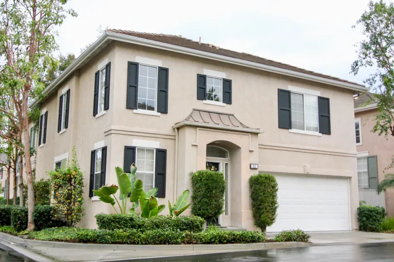 Nice architectural building with slanting roof and glass windows in Melrose.