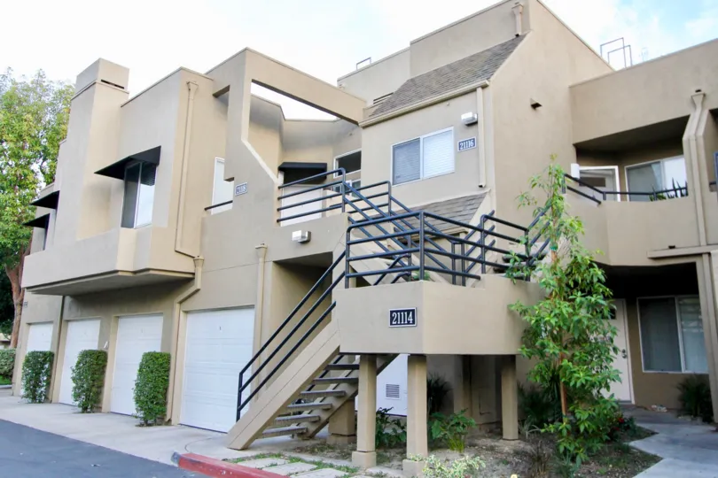 Iron stair case in two directions to the building in Rainbow Ridge.